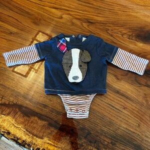 Mud Pie 3-6 month dog onesie outfit